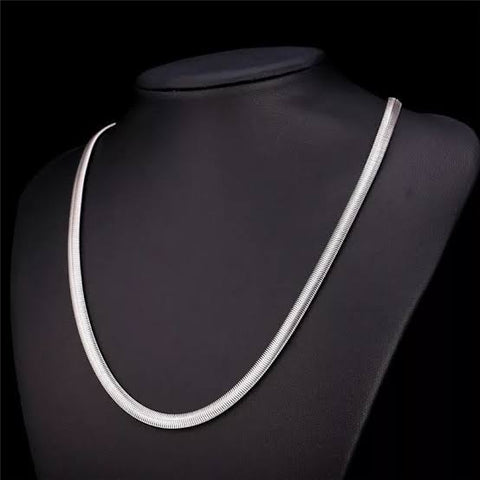Boy's Plain Chain | Sterling Silver Flat Neck Chain for Boys Men Necklace for Boys Men