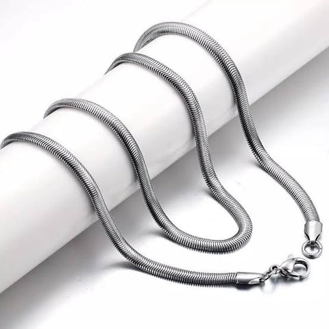 Boy's Plain Chain | Sterling Silver Flat Neck Chain for Boys Men Necklace for Boys Men