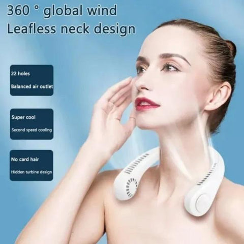 Rechargeable Bladeless Neck Fan - 1 Pc Lightweight and Portable Cooling Solution
