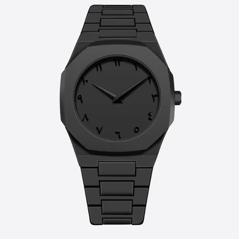 Men's Quartz Watch - Round Black Luxury Timepiece - 1 Pc