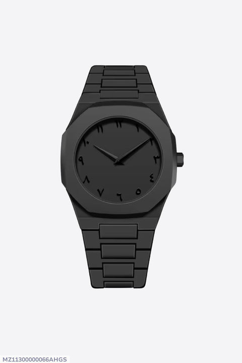 Men's Quartz Watch - Round Black Luxury Timepiece - 1 Pc